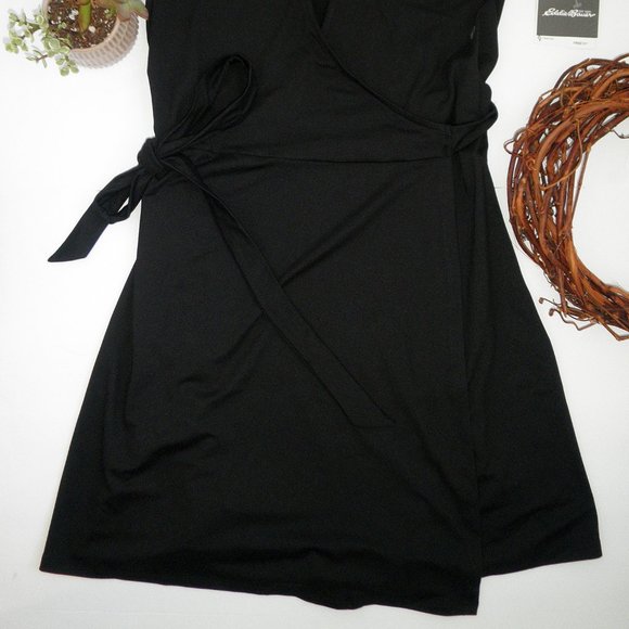 New Eddie Bauer Gorpcore ASTER Black WRAP Travel DRESS PS - Picture 7 of 7